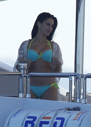 Jessica Lowndes in Bikini on a boat in Cannes