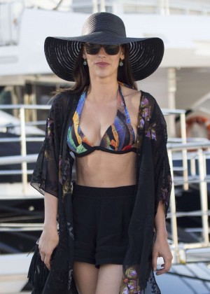 Jessica Lowndes in Bikini Top Out in Cannes