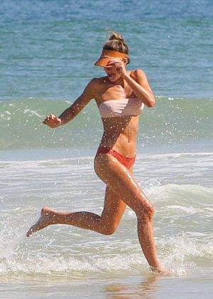 Jessica Serfaty in Bikini with Ed Westwick on the beach in Rio de Janeiro