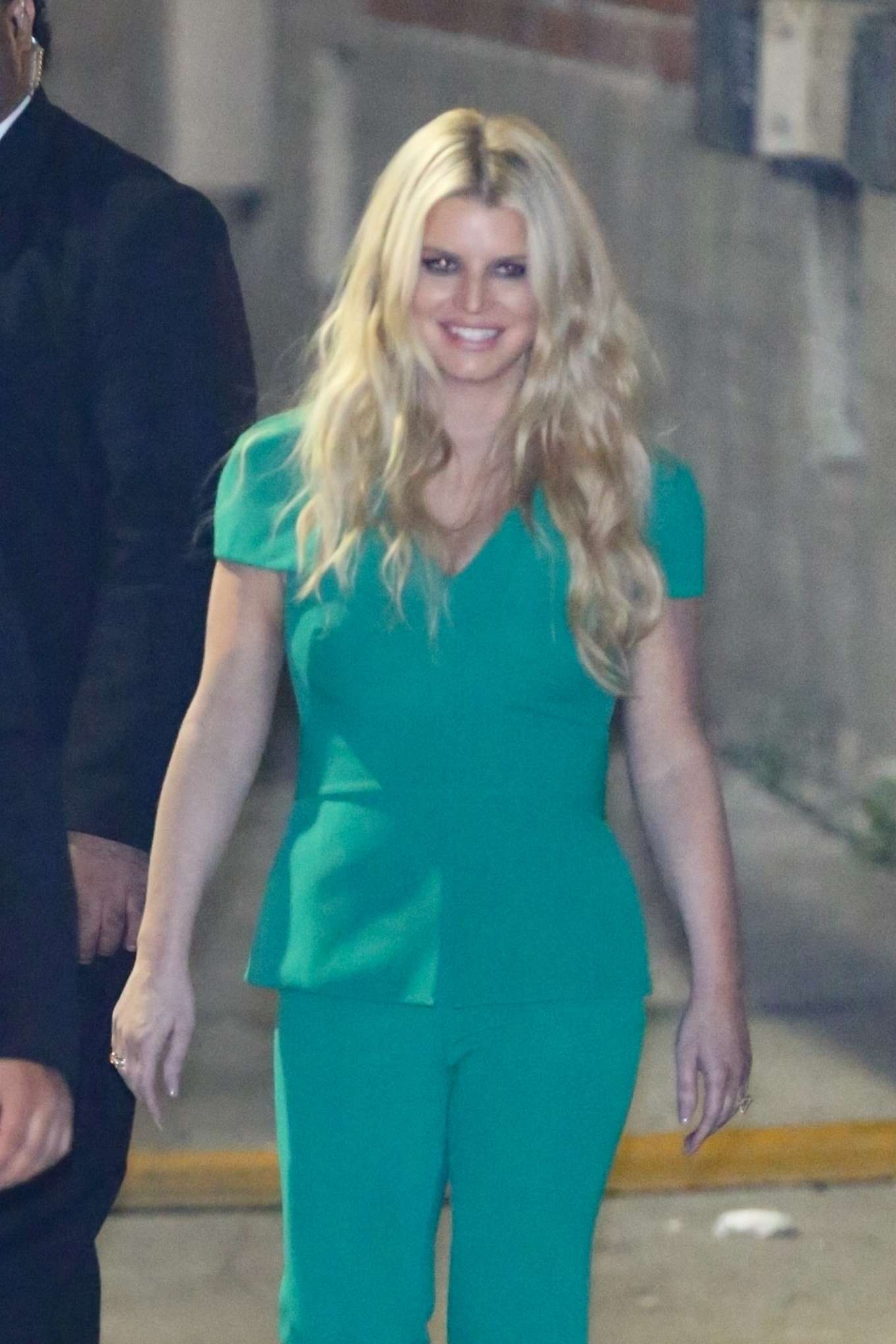 Jessica Simpson in Green Outfit - Out in Los Angeles