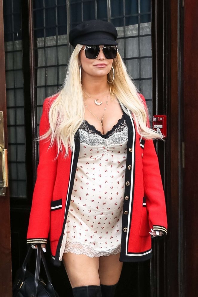 Jessica Simpson in Mini Dress out in New York City