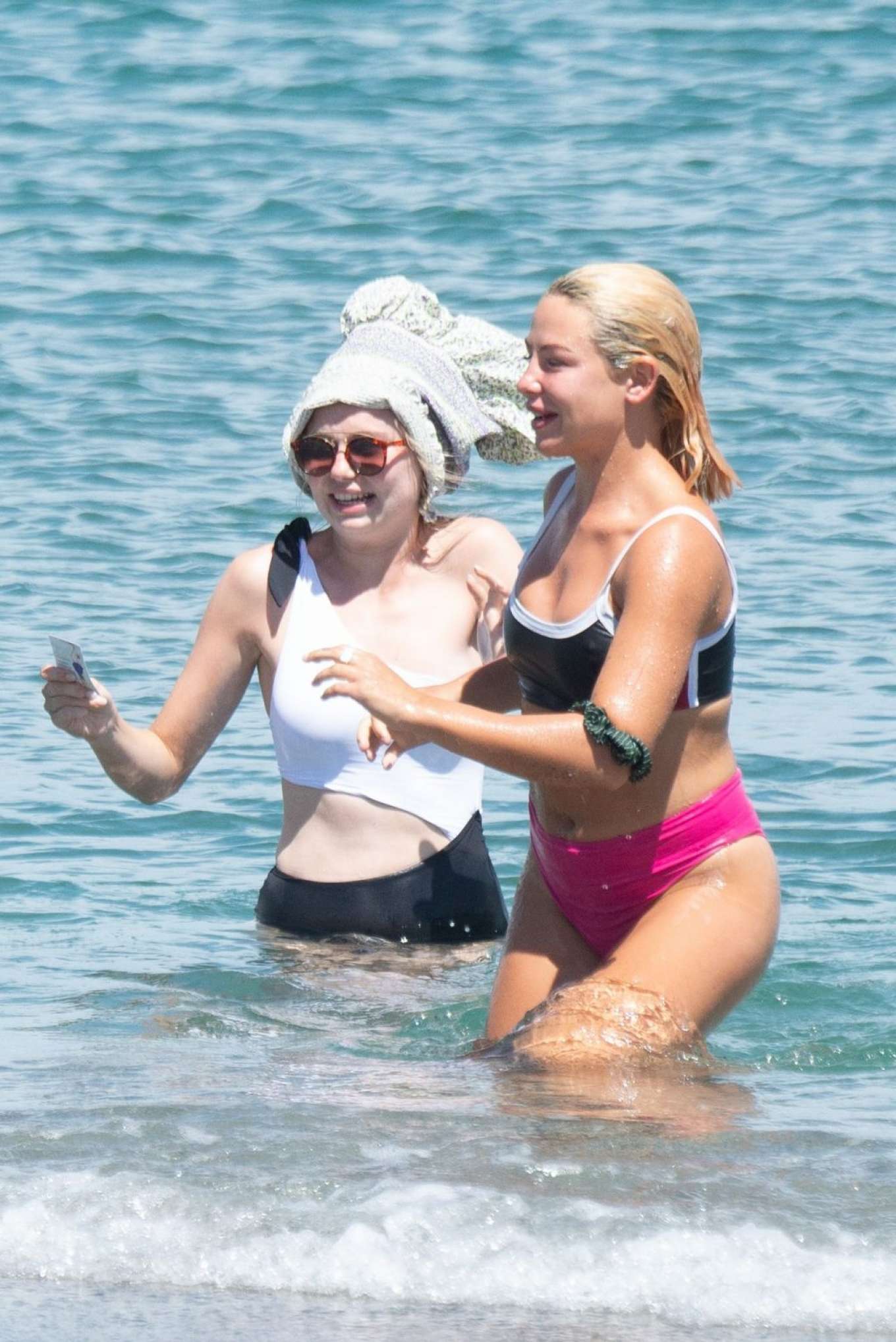 Jessica Woodley And Georgia Toffolo In Bikini On The Beach In Sotogrande