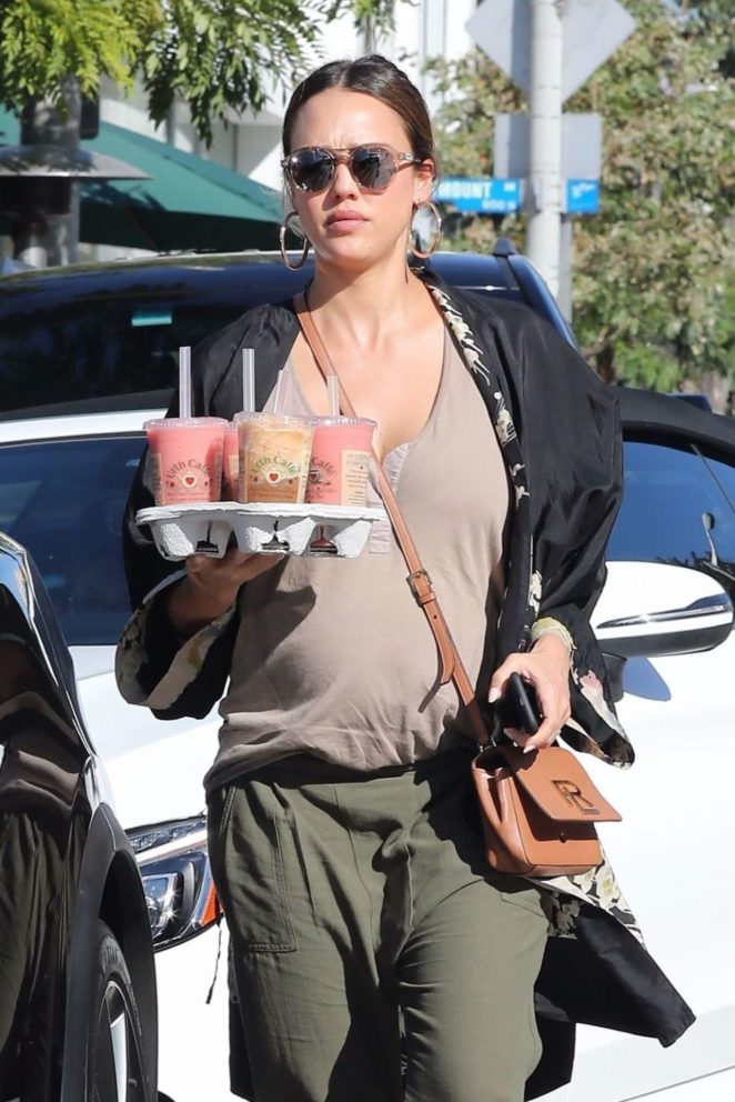 Jessics Alba - Seen Leaving Urth Caffe in West Hollywood