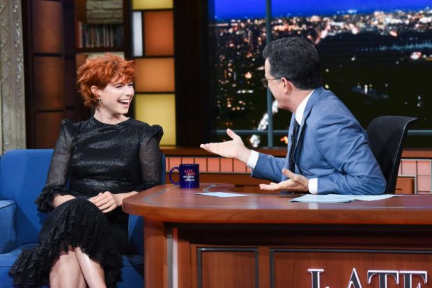 Jessie Buckley - On The Late Show with Stephen Colbert in NYC