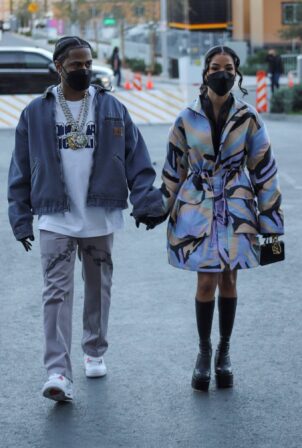 Jhené Aiko - Arrives to see the Rams at SoFi Stadium in Los Angeles