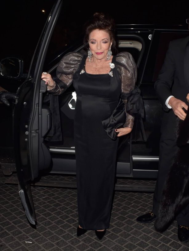 Joan Collins - Arriving at The Shooting Stars Ball at the Royal Lancaster Hotel in London