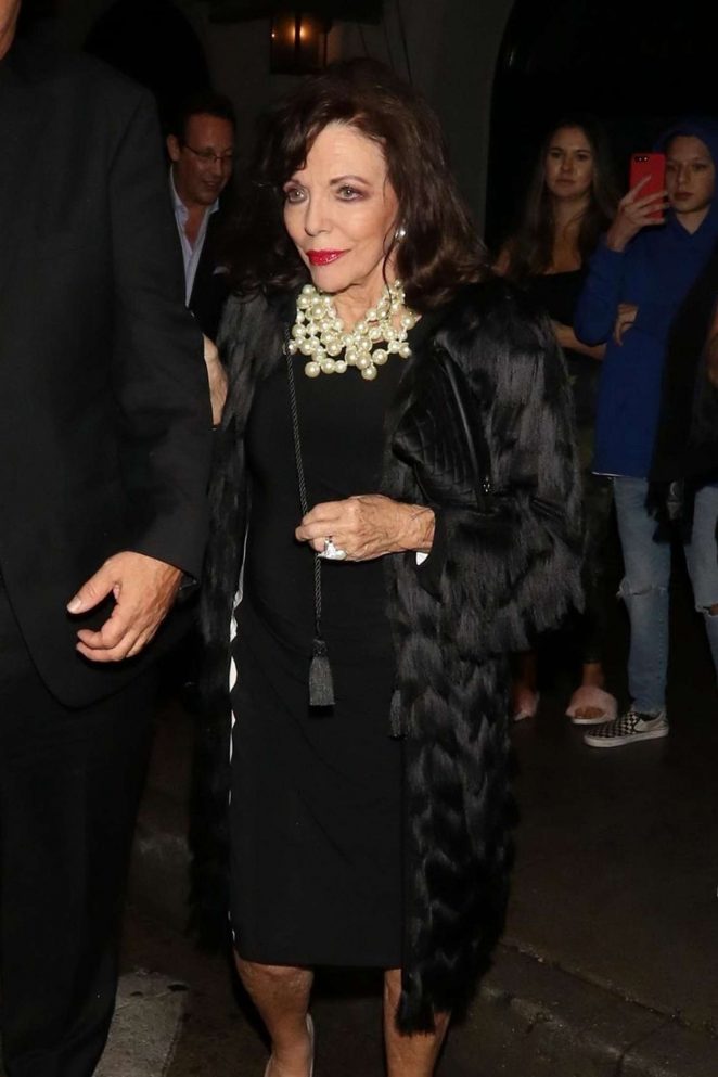 Joan Collins - Leaving Craig's in West Hollywood
