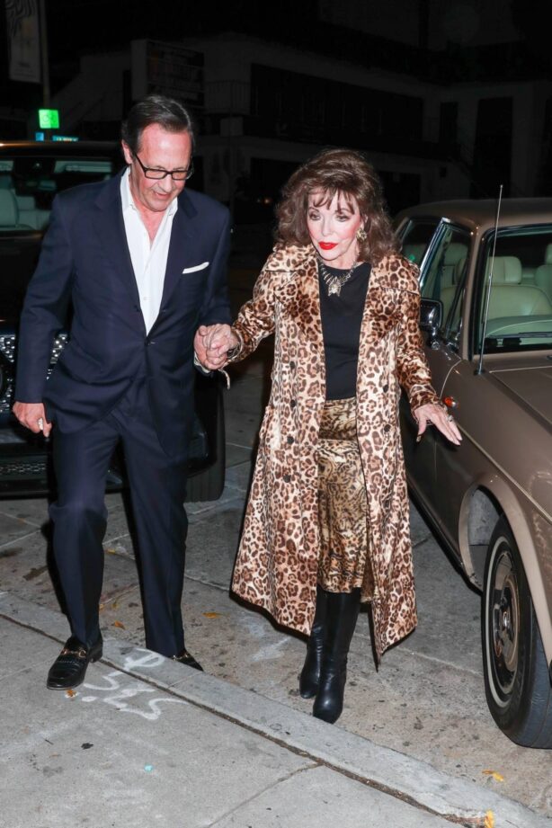Joan Collins - With her husband Percy Gibson pictured at Craig's in West Hollywood