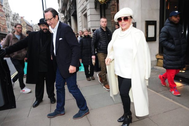 Joan Collins - With husband Percy Gibson seen at The Wolseley Restaurant in London