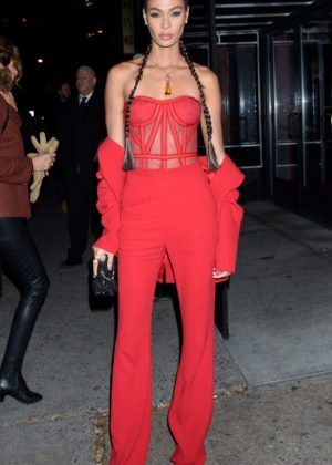Joan Smalls in Red out in New York