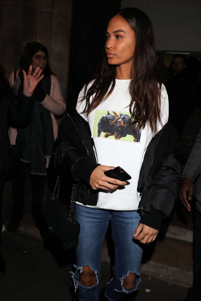 Joan Smalls - Leaves Givenchy Fashion Show in Paris