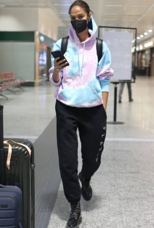 Joan Smalls - Seen while arriving at Milan Airport