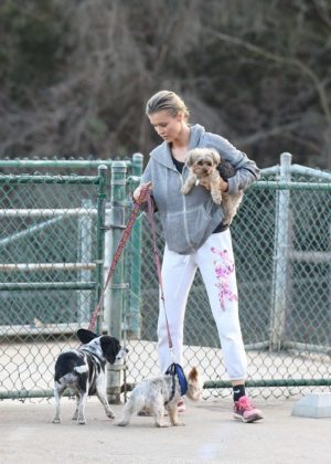 Joanna Krupa - Takes her six dogs to the dog park in Hollywood