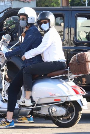 Jodie Foster - On a Vespa scooter in West Hollywood