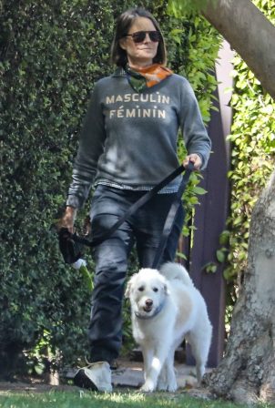 Jodie Foster - with her dog Ziggy in Brentwood