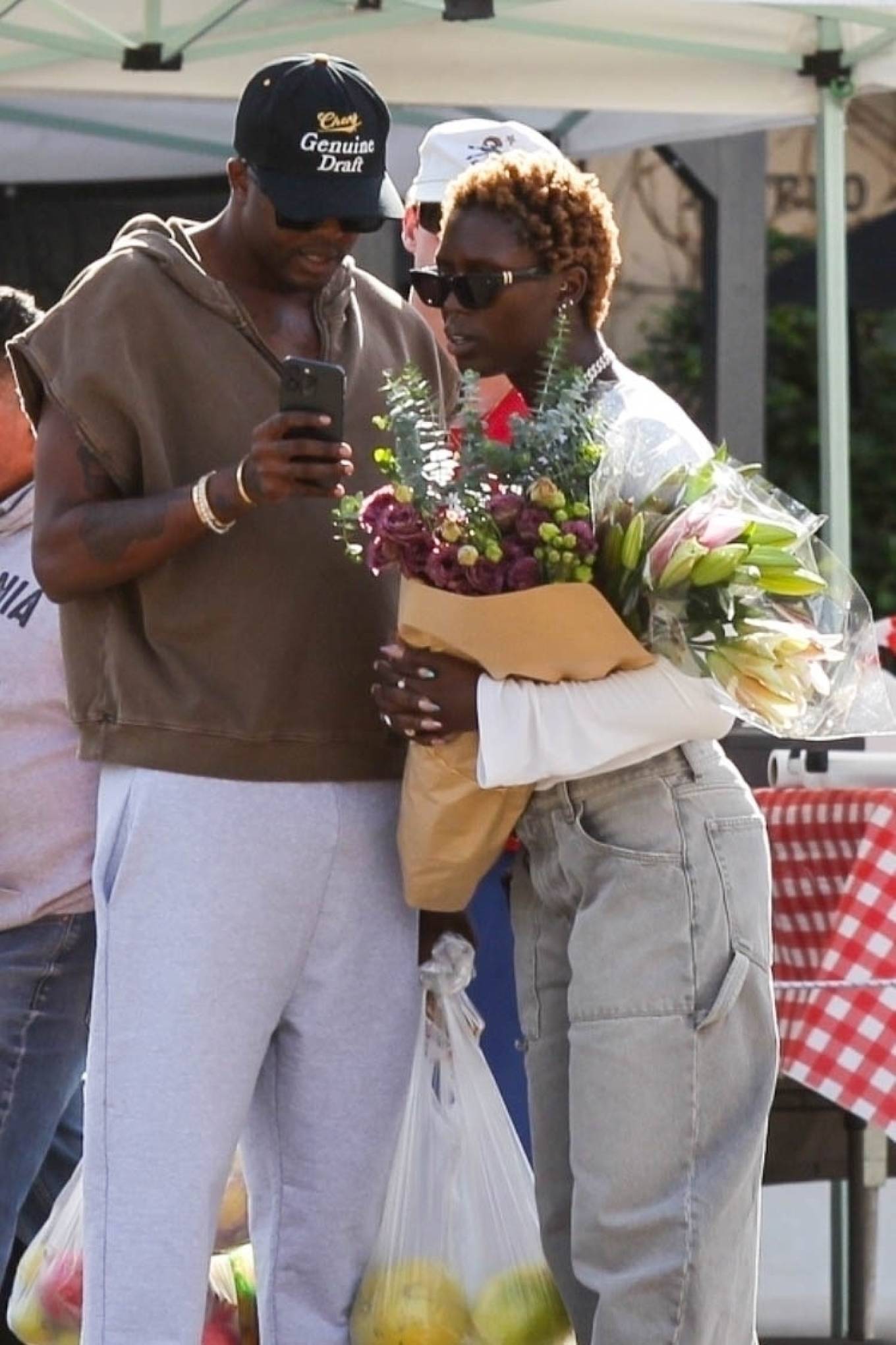 Jodie Turner-Smith - Seen at the Melrose Place Farmer's Market in Los Angeles with friends