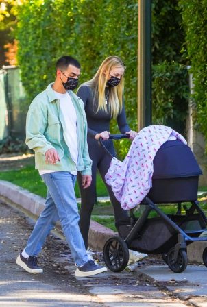 Joe Jonas and Sophie Turner with their daughter Willa in Los Angeles
