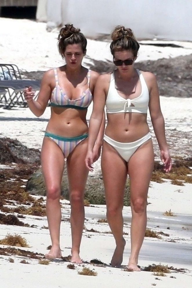 JoJo Fletcher and Becca Tilley in Bikini on the Beach in Mexico