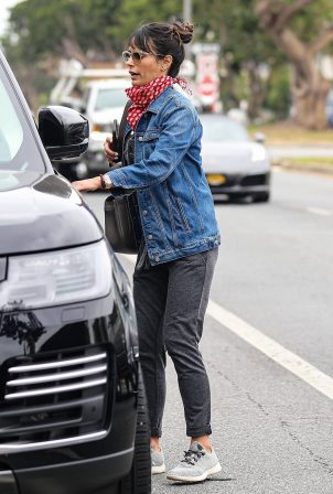 Jordana Brewster - Casual look while running errands in Santa Monica