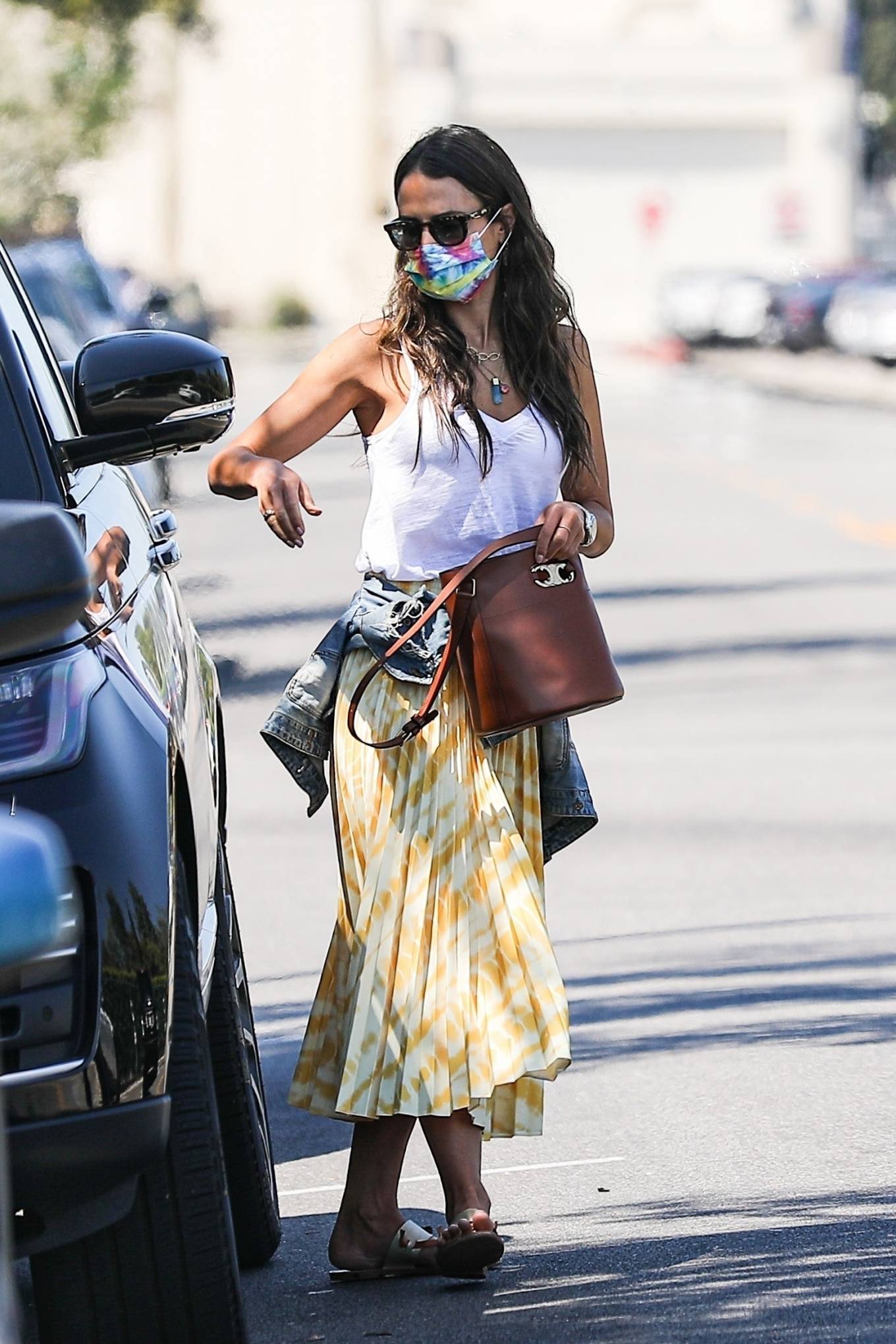 Jordana Brewster 2021 : Jordana Brewster – In a yellow maxi skirt in Beverly Hills-03