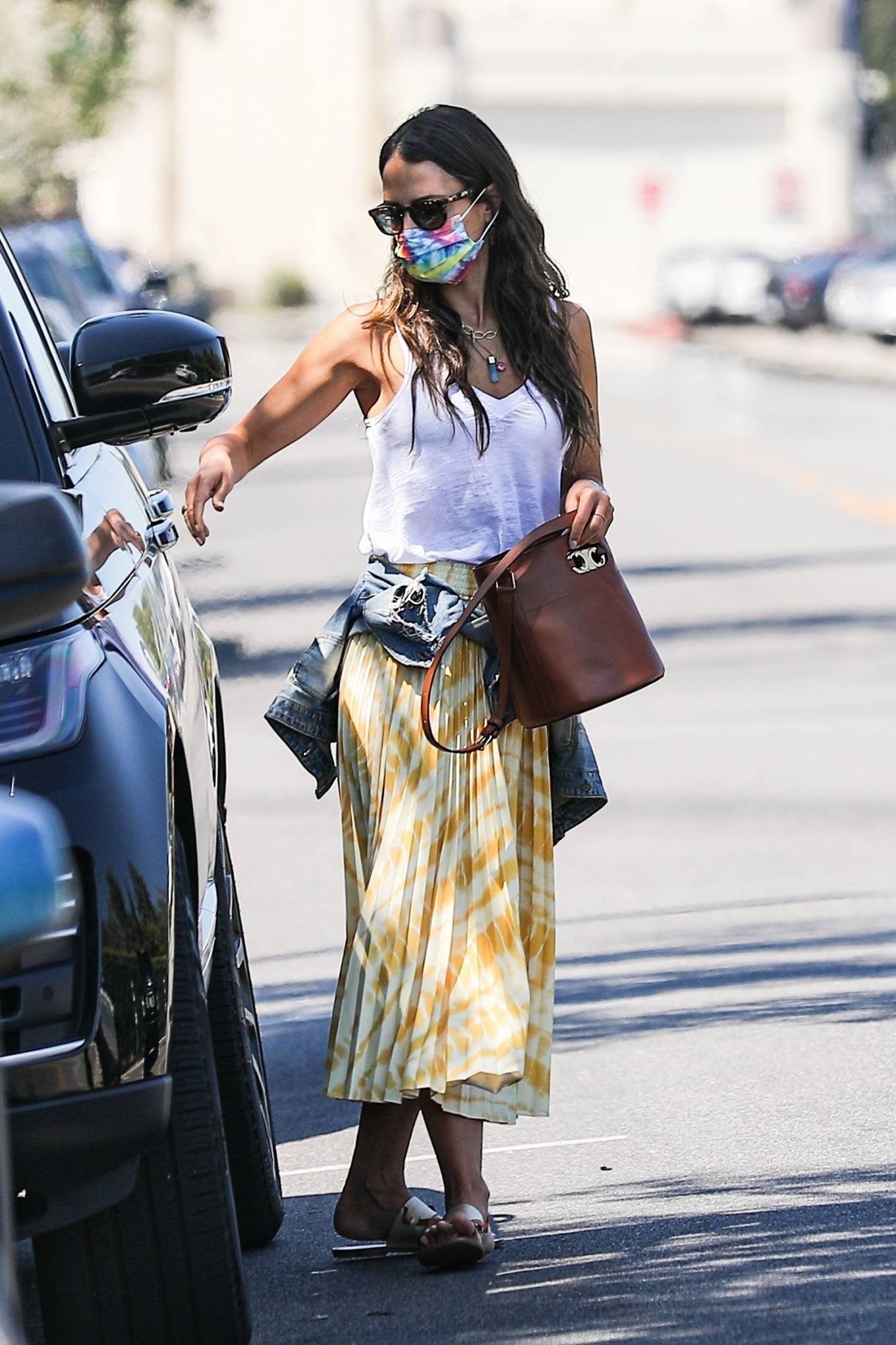 Jordana Brewster 2021 : Jordana Brewster – In a yellow maxi skirt in Beverly Hills-10