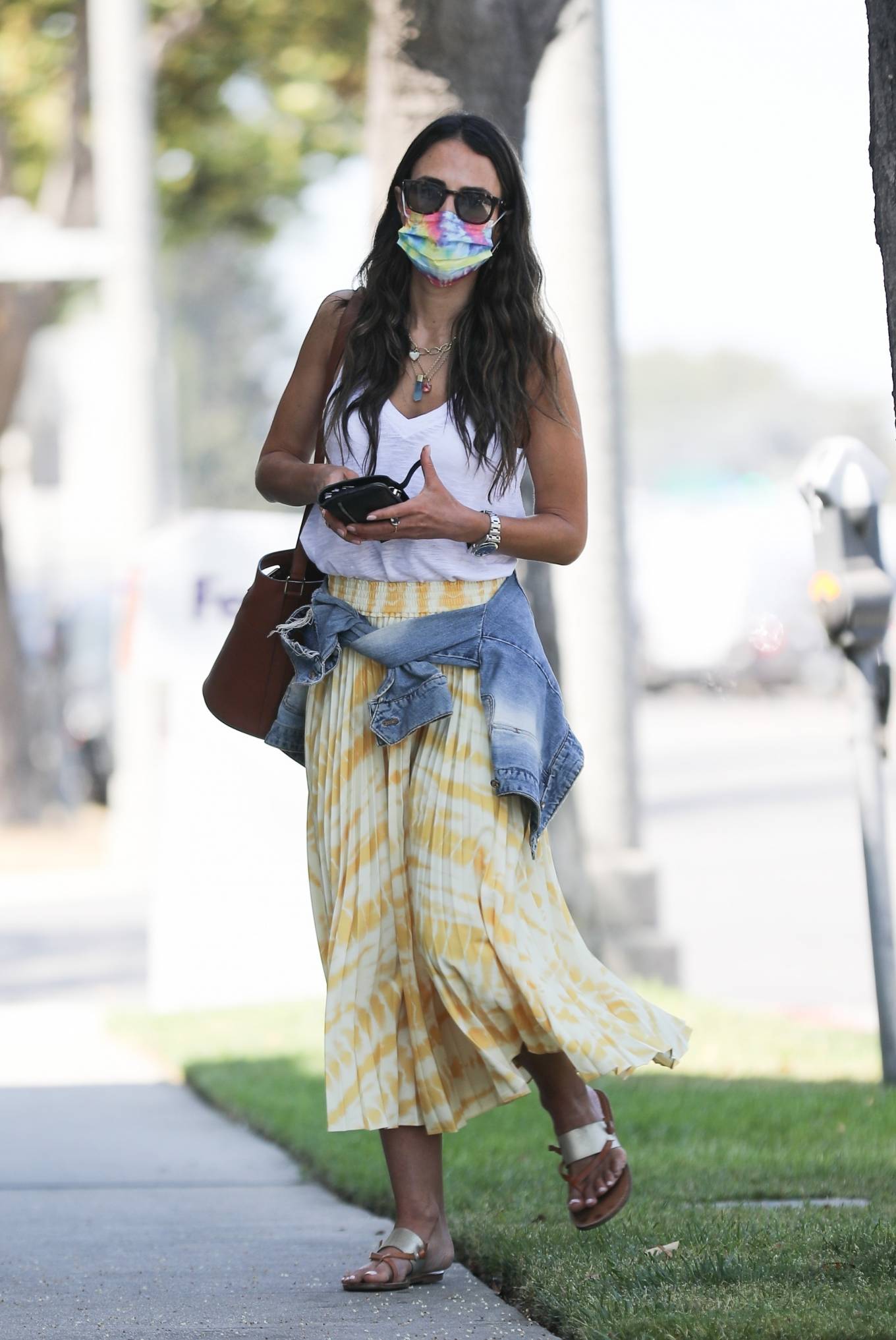 Jordana Brewster 2021 : Jordana Brewster – In a yellow maxi skirt in Beverly Hills-15