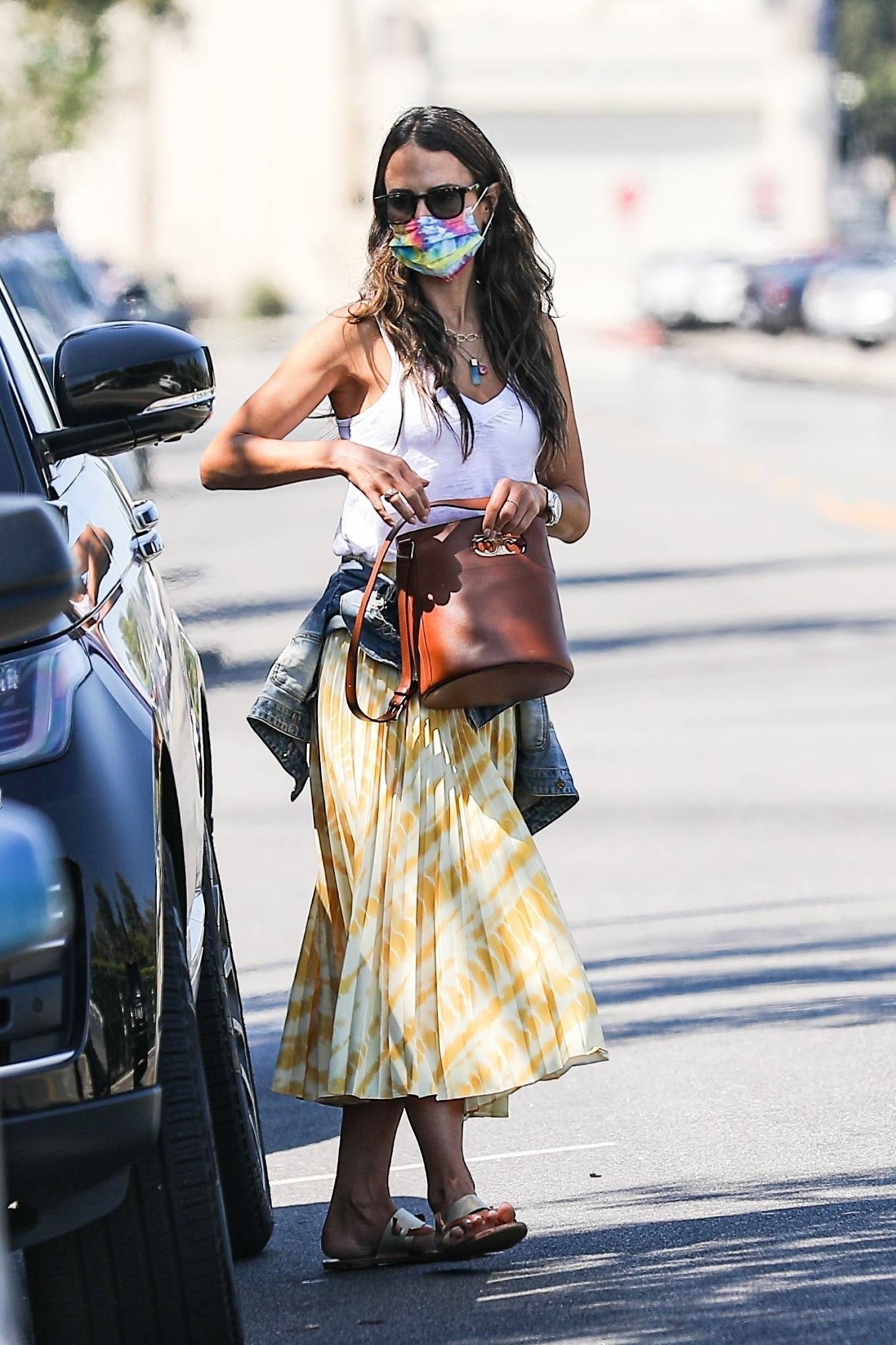 Jordana Brewster 2021 : Jordana Brewster – In a yellow maxi skirt in Beverly Hills-17