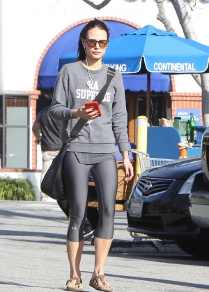Jordana Brewster in Spandex Out in Brentwood