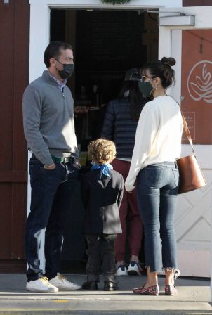 Jordana Brewster -Out with her boyfriend and son in Los Angeles