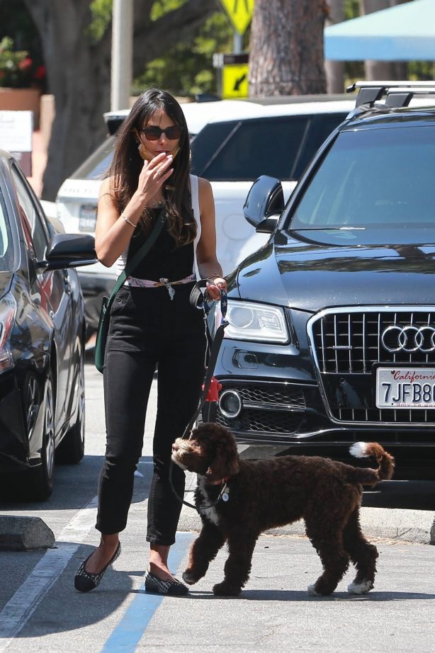 Jordana Brewster - Out with her dog in Santa Monica
