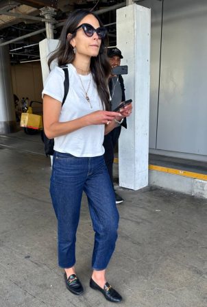 Jordana Brewster - Seen at Los Angeles International Airport