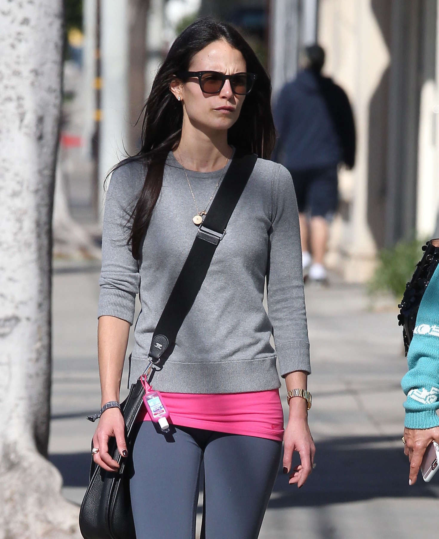 Jordana Brewster with a friend out in West Hollywood. 