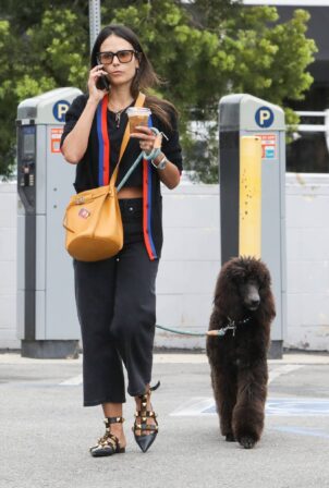 Jordana Brewster - With her dog at Caffe Luxxe in Pacific Palisades