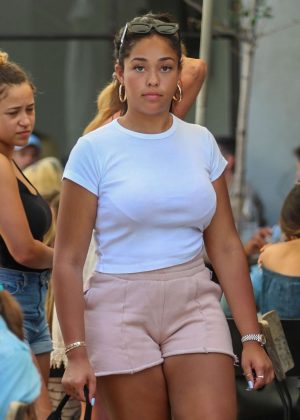 Jordyn Woods at Zinque Cafe in West Hollywood