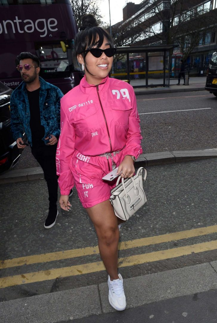 Jordyn Woods in Pink at Archies in Manchester