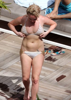 Jorgie Porter in Bikini at the pool in Hawaii