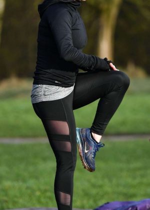 Jorgie Porter - Park Working Out In Manchester