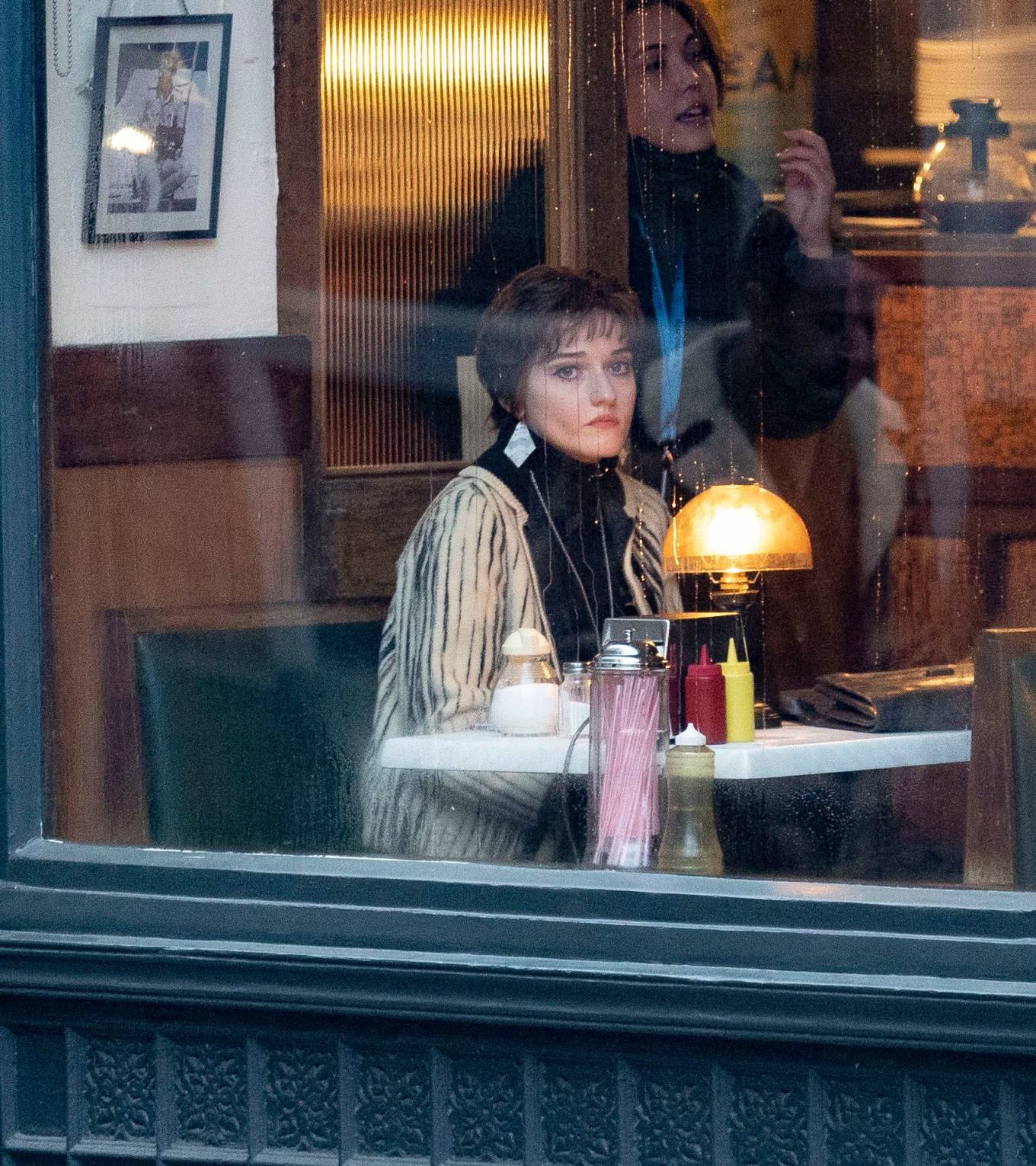Julia Garner - Filming 'Apartment 7a' in London's East End