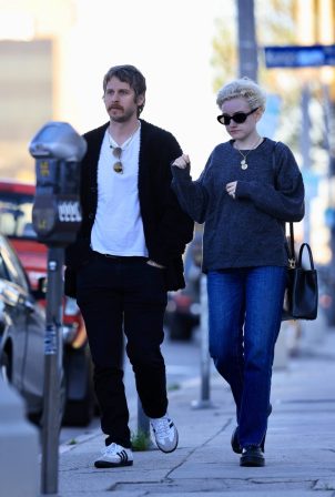 Julia Garner - With husband Mark Foster step out in West Hollywood