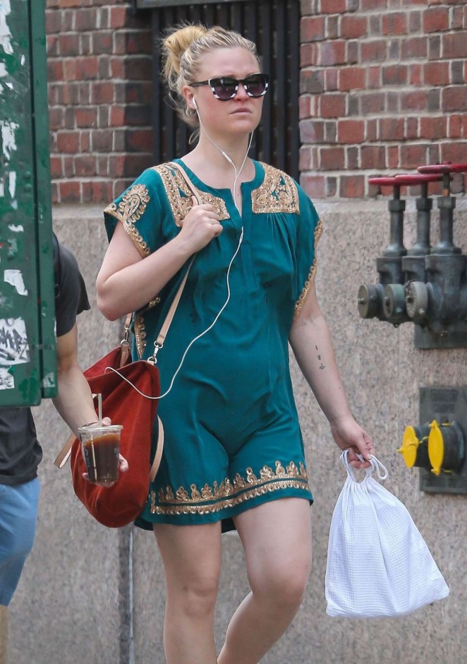 Julia Stiles in Mini Dress Out in New York City