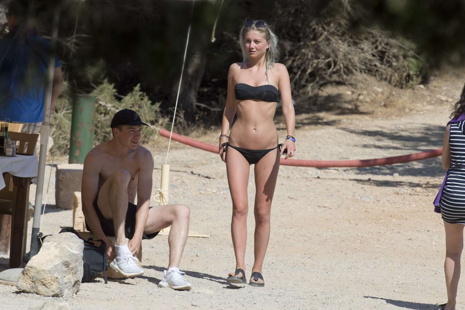 Julia Wulf in Black Bikini in Ibiza. 