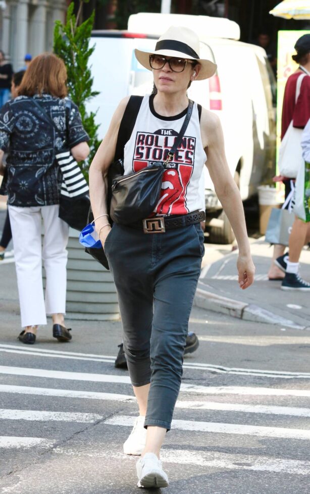 Julianna Margulies - In a The Rolling Stones tank top seen around Manhattan’s Soho area