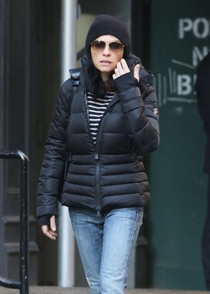 Julianna Margulies in jeans heads to the spa in Soho