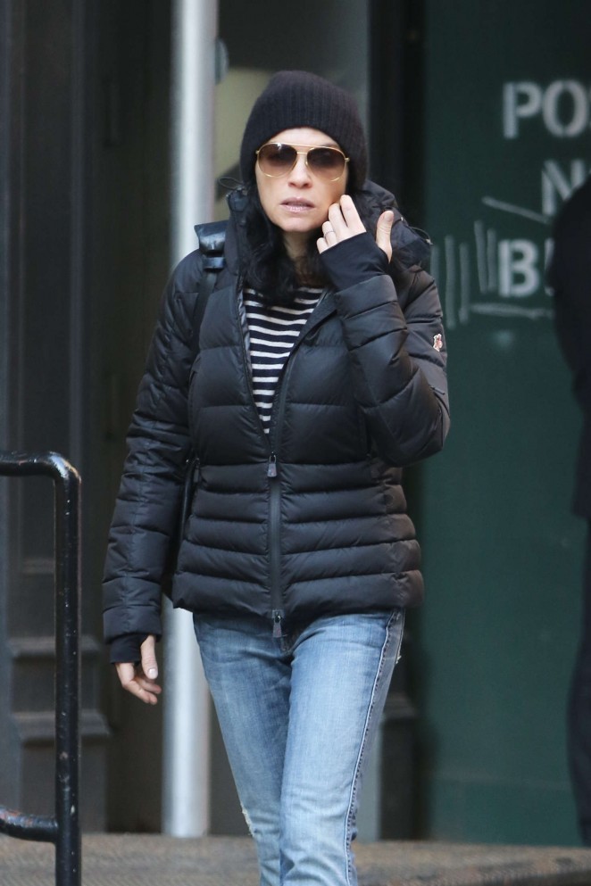 Julianna Margulies in jeans heads to the spa in Soho