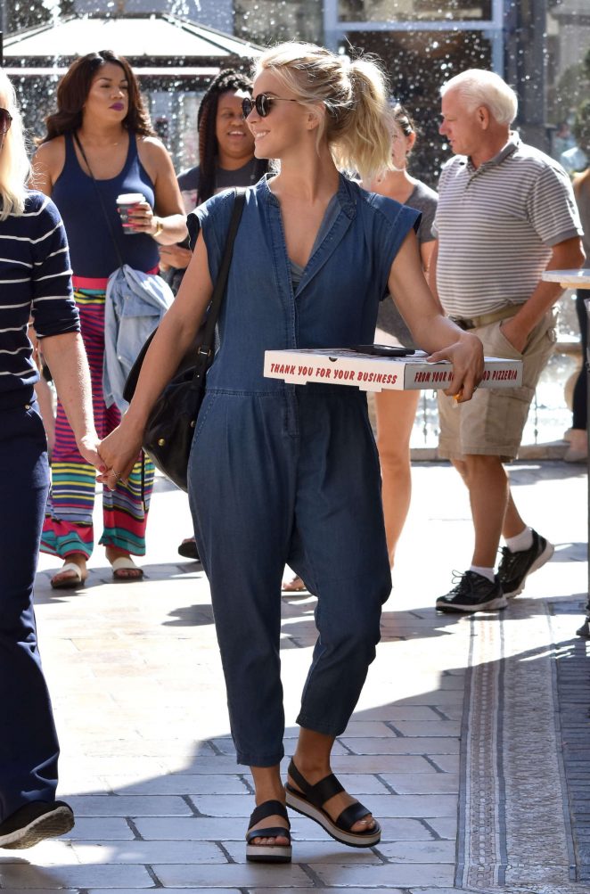 Julianne Hough in Jeans Jumpsuit in Los Angeles