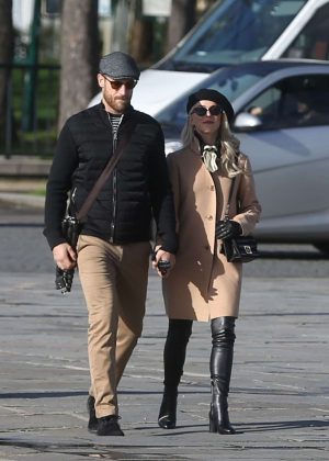 Julianne Hough with her husband out in Paris