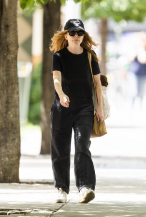 Julianne Moore - Steps out in all black in New York
