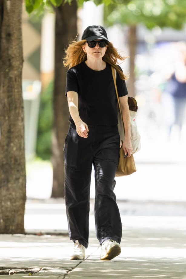 Julianne Moore - Steps out in all black in New York