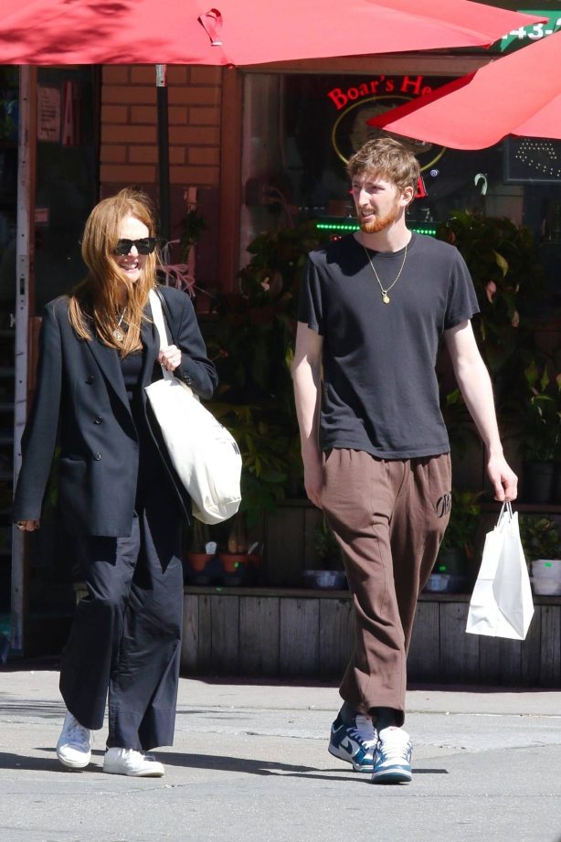 Julianne Moore - With her son Caleb seen after lunch in Manhattan