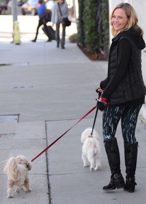 Julie Benz - Walking her Dog in West Hollywood